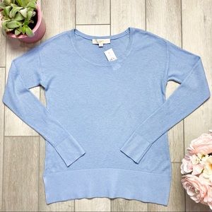 ANN TAYLOR LOFT Blue Crew Pull Over Sweater NWT